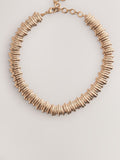 Gold tone ridged collar necklace - British product