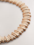 Gold tone ridged collar necklace - British product