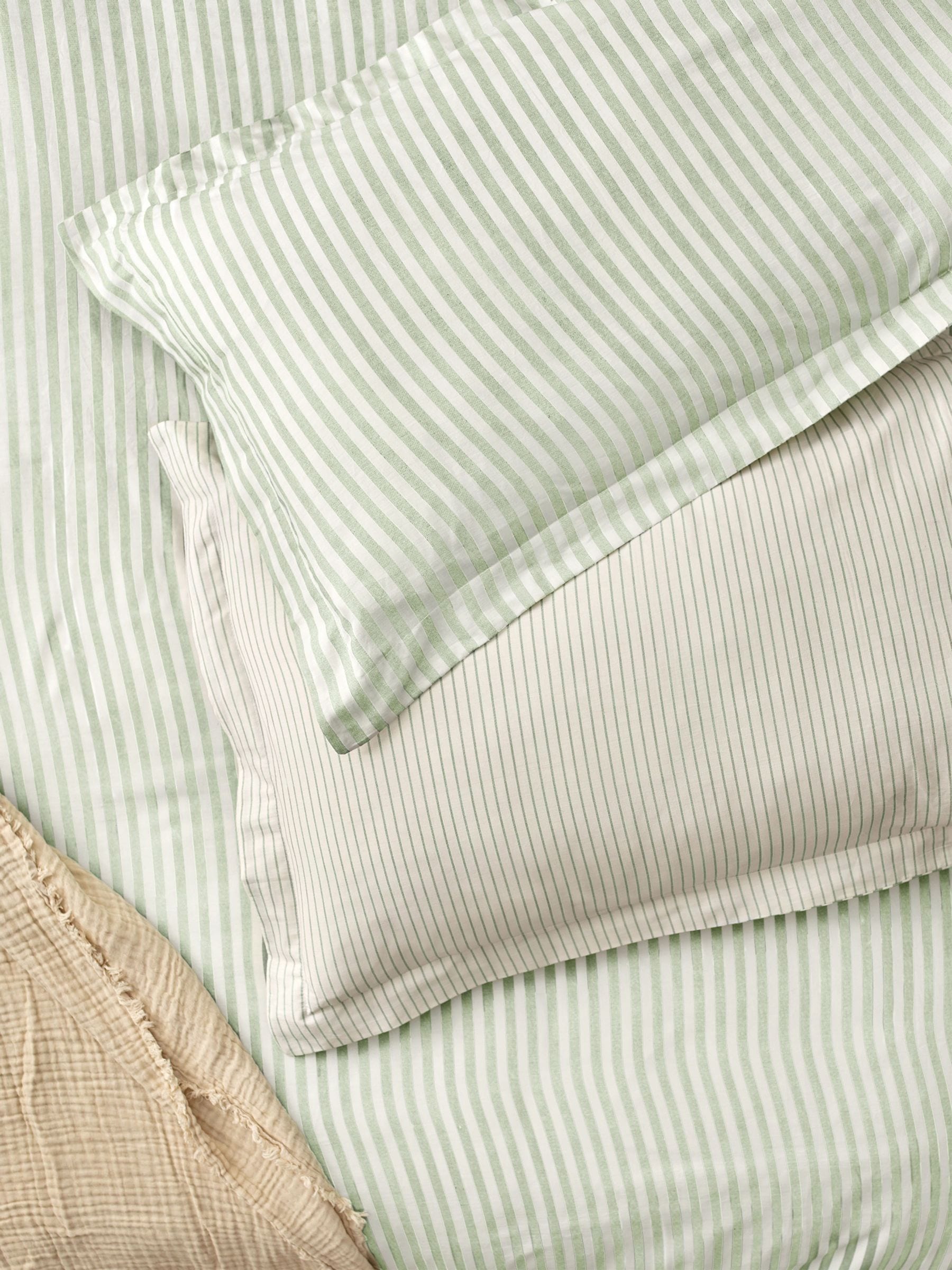Yard Hebden Melange Stripe Grey Cotton Pillowcases Set of 2