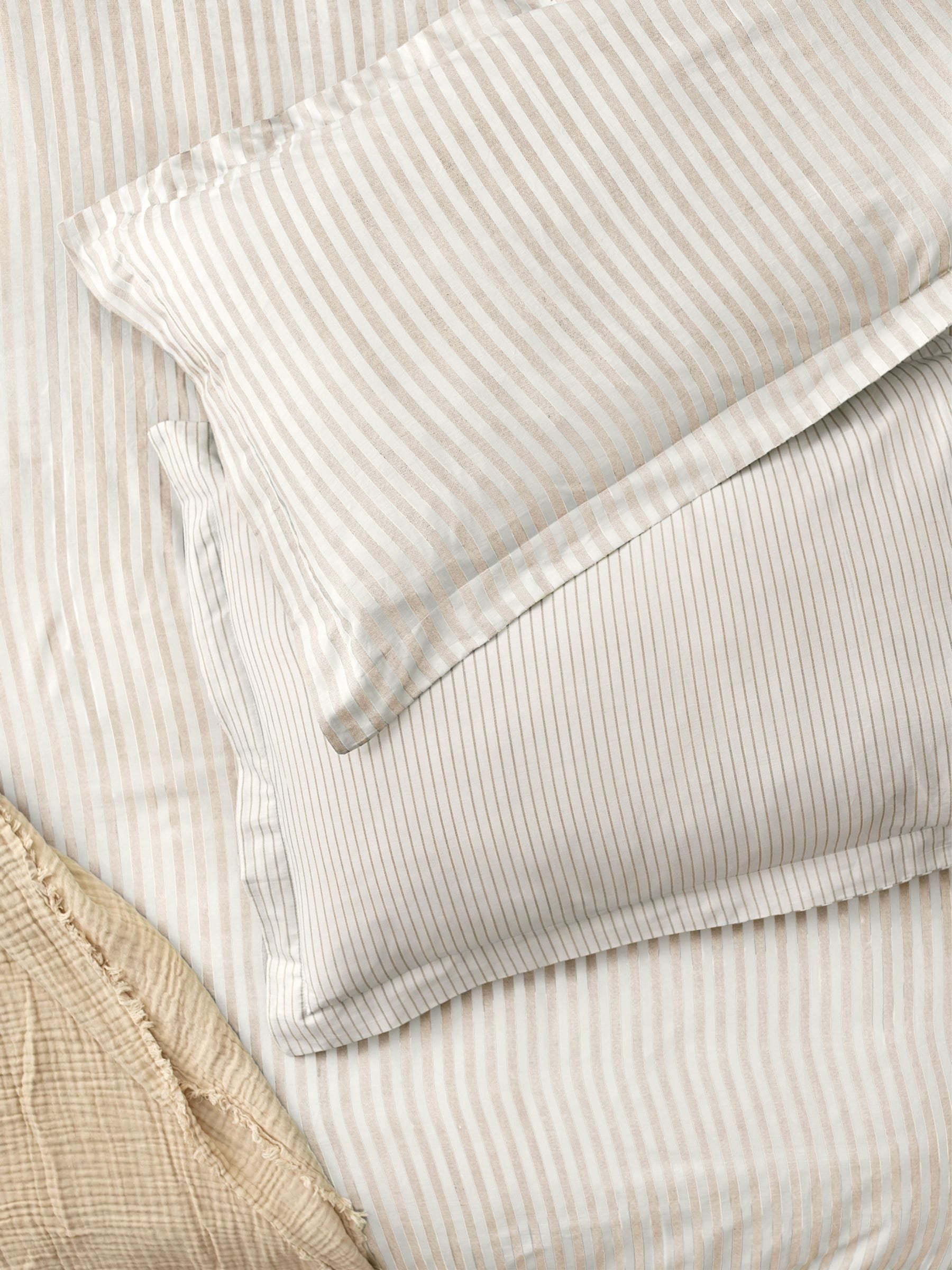 Yard Hebden Melange Stripe Grey Cotton Pillowcases Set of 2