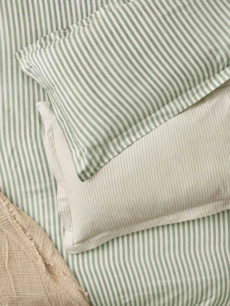 Yard Hebden Melange Stripe Grey Cotton Pillowcases Set of 2