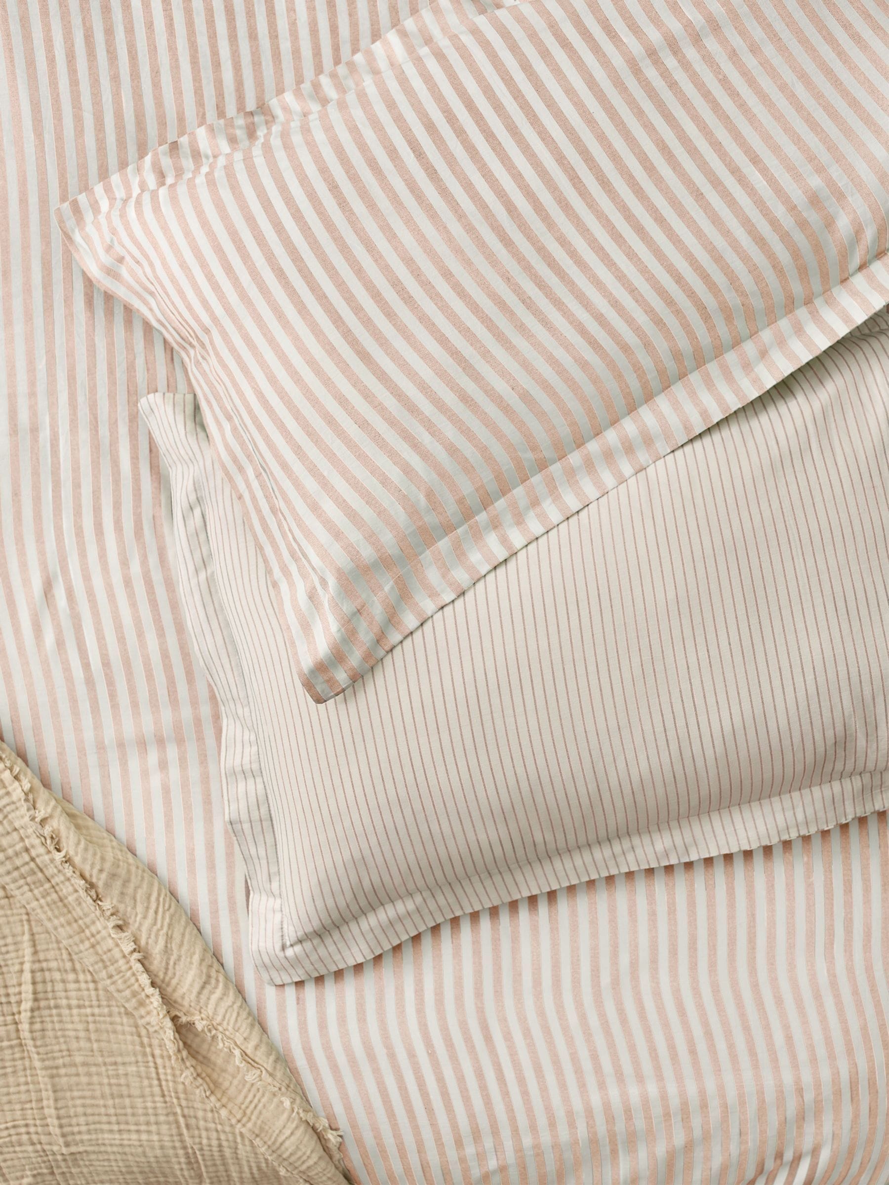 Yard Hebden Melange Stripe Grey Cotton Pillowcases Set of 2