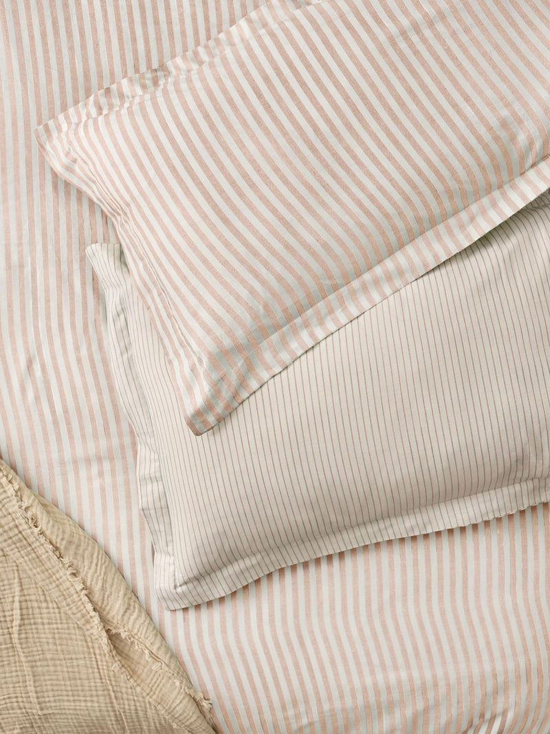 Yard Hebden Melange Stripe Grey Cotton Pillowcases Set of 2