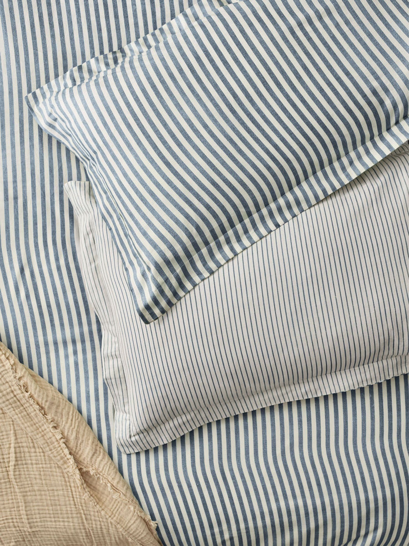 Yard Hebden Melange Stripe Grey Cotton Pillowcases Set of 2