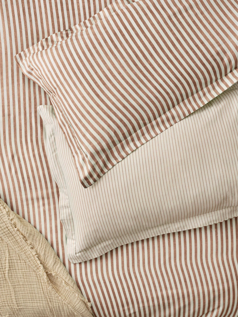 Yard Hebden Melange Stripe Grey Cotton Pillowcases Set of 2