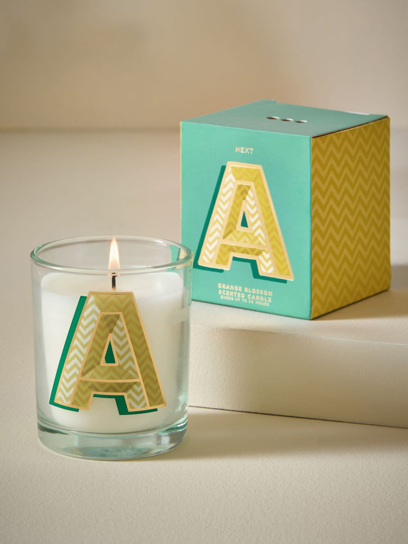 Multi Monogram Orange Blossom Candle, imported from the UK