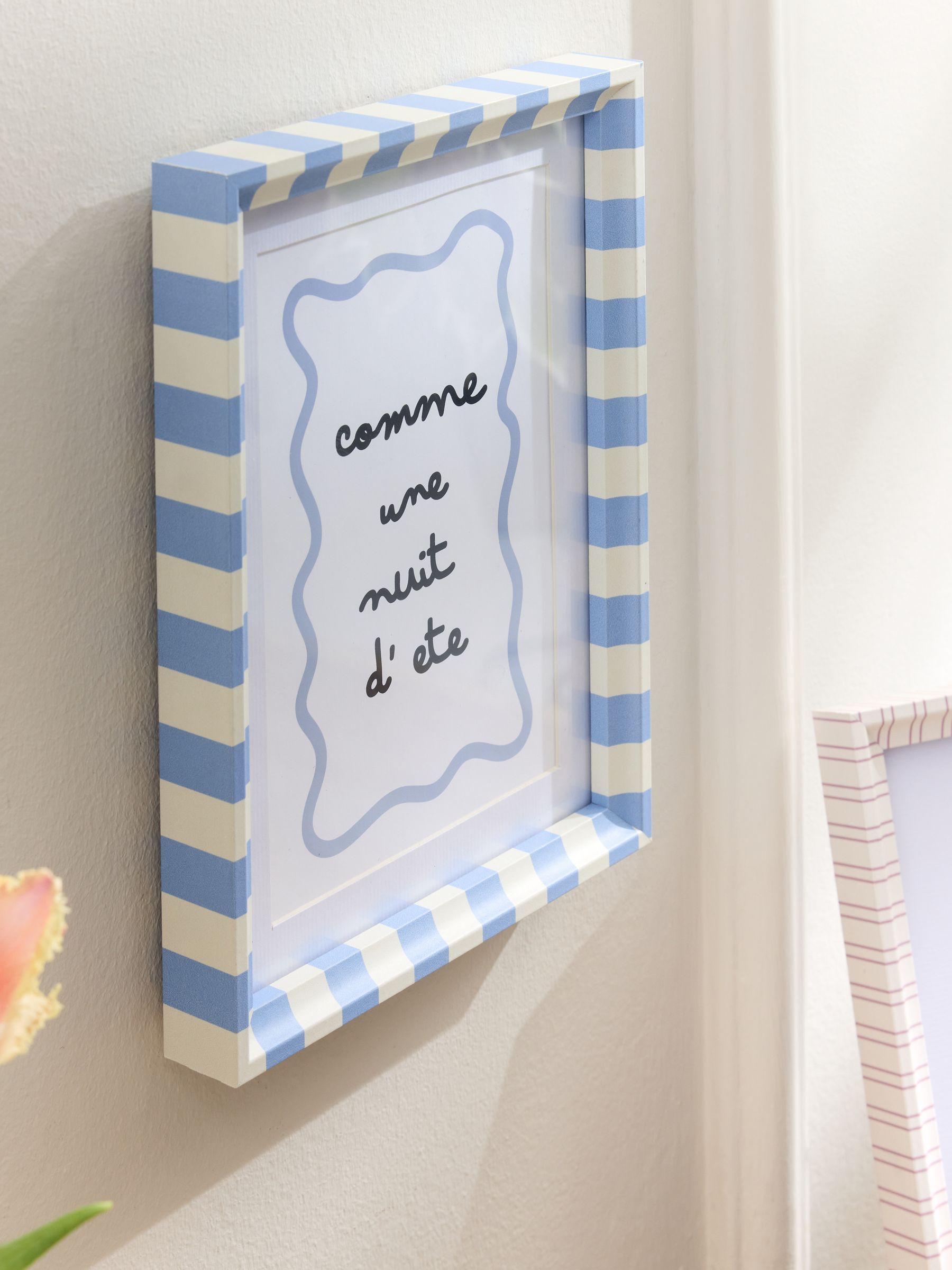 Multi stripe photo frames set of 3 for 6x4, 7x5, 10x8 inch photos (British brand)