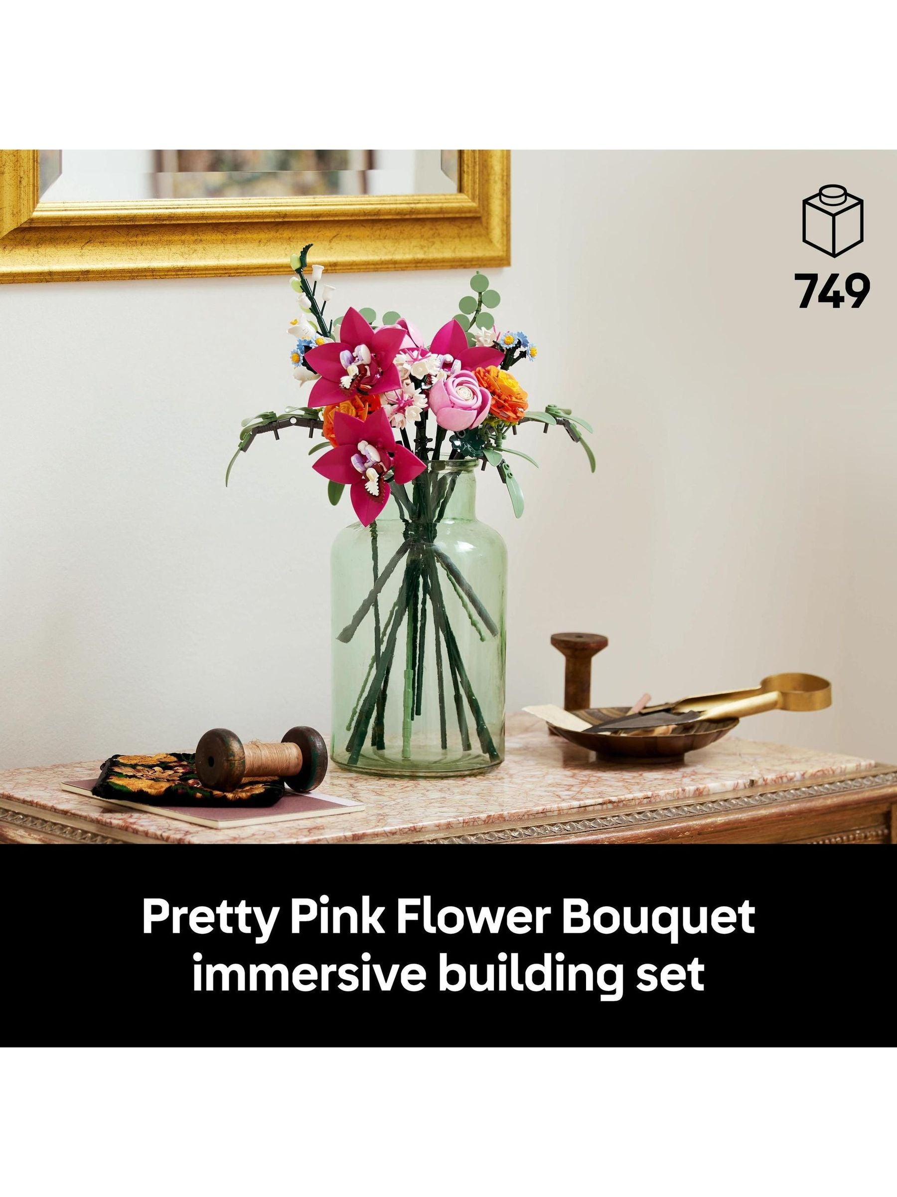 LEGO Pretty Pink Flower Bouquet building set, imported from the UK