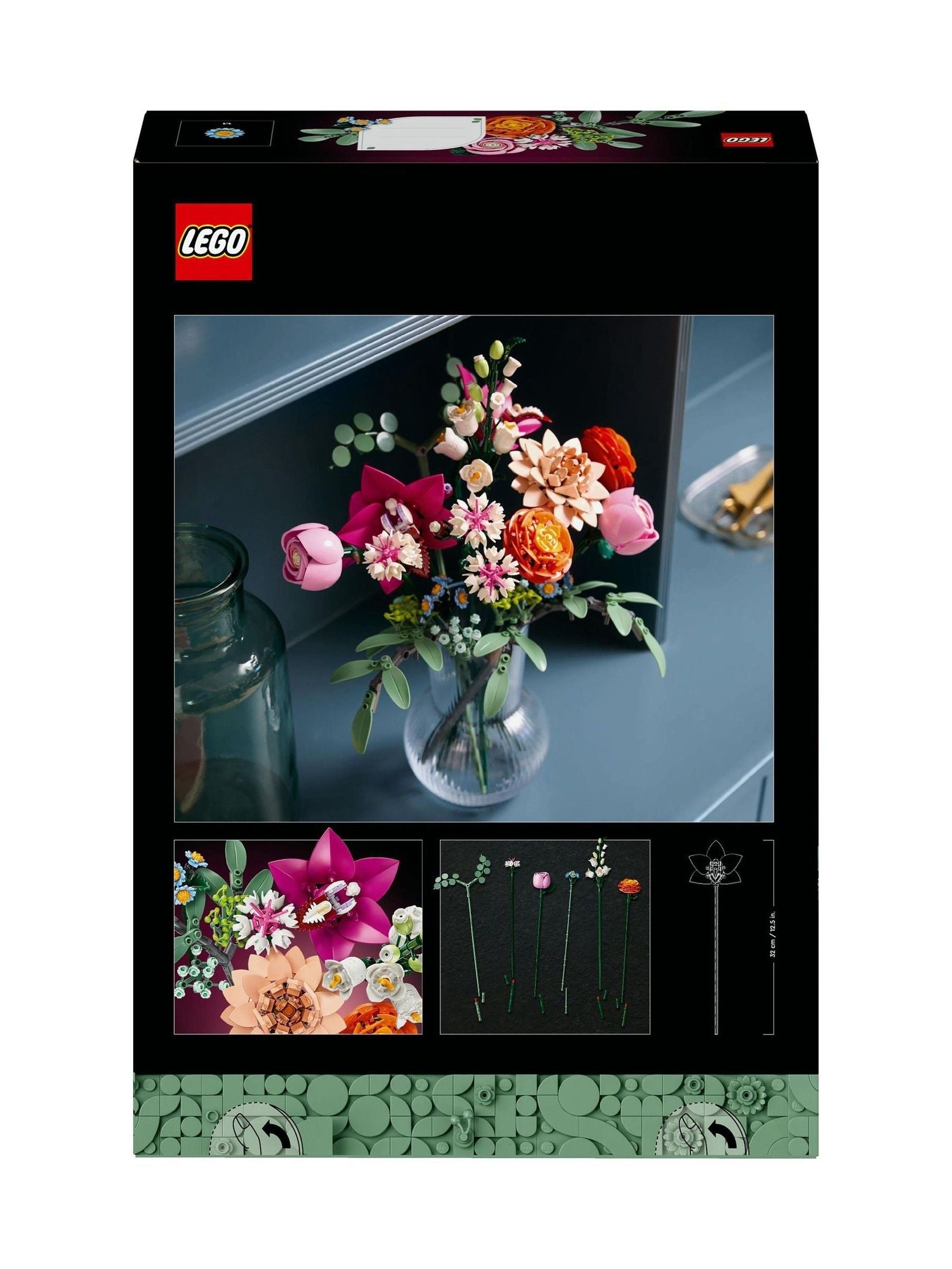 LEGO Pretty Pink Flower Bouquet building set, imported from the UK