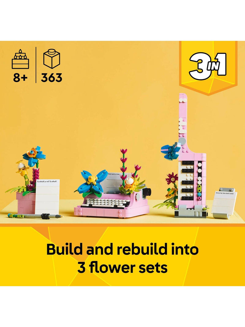 LEGO Creator Typewriter with Flowers toy 3in1 (British brand)