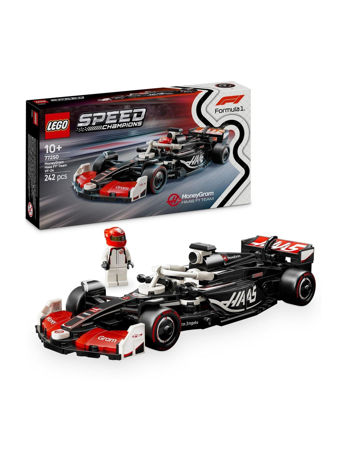 LEGO Speed Champions Haas F1 VF24 race car model, UK version