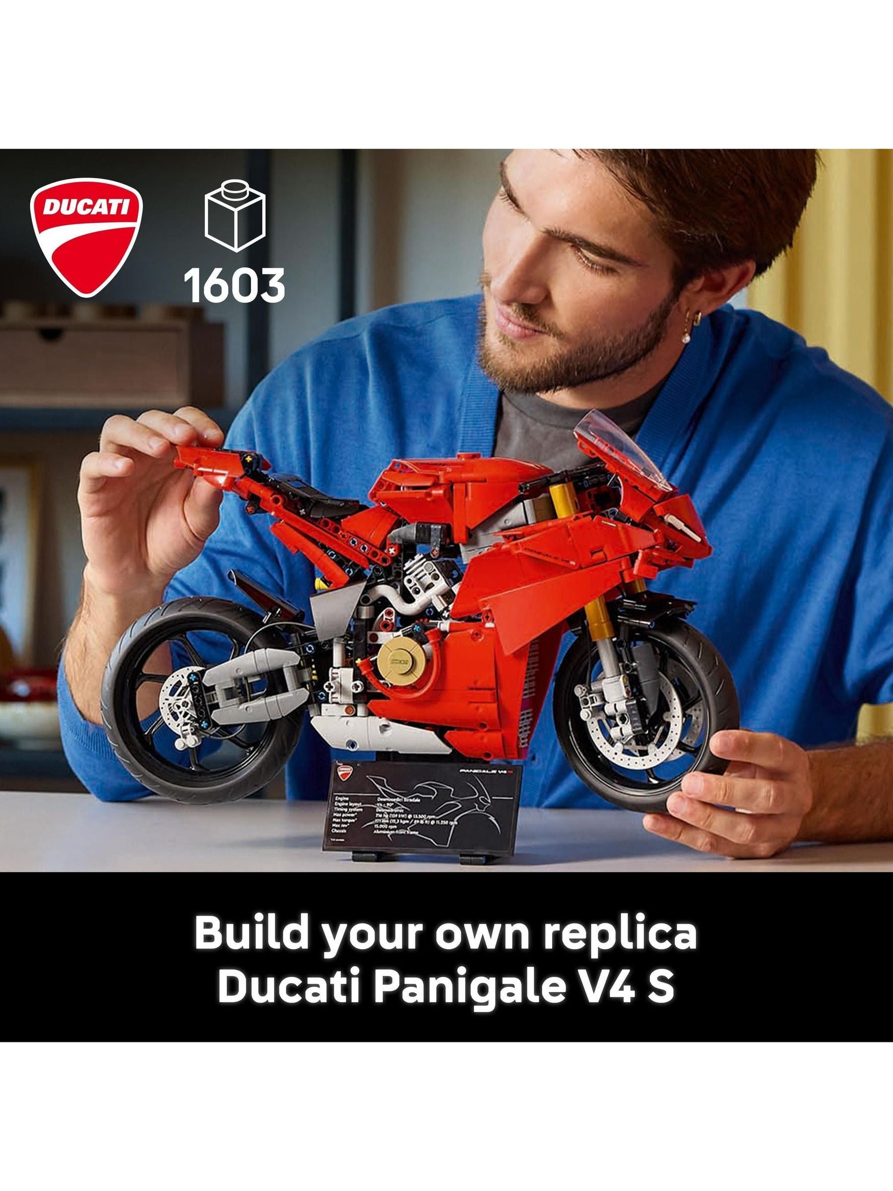 LEGO Technic Ducati Panigale V4 S motorcycle building set, UK version