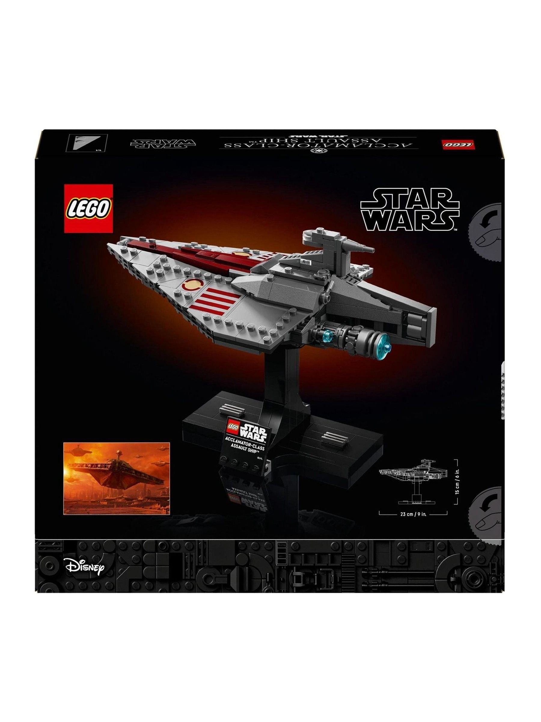 LEGO Star Wars Acclamator Class Assault Ship model, imported from the UK