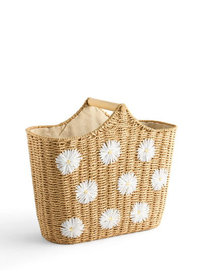 Natürlicher Gänseblümchen-Toilettenpapierhalter und Aufbewahrungskorb für 12 Rollen