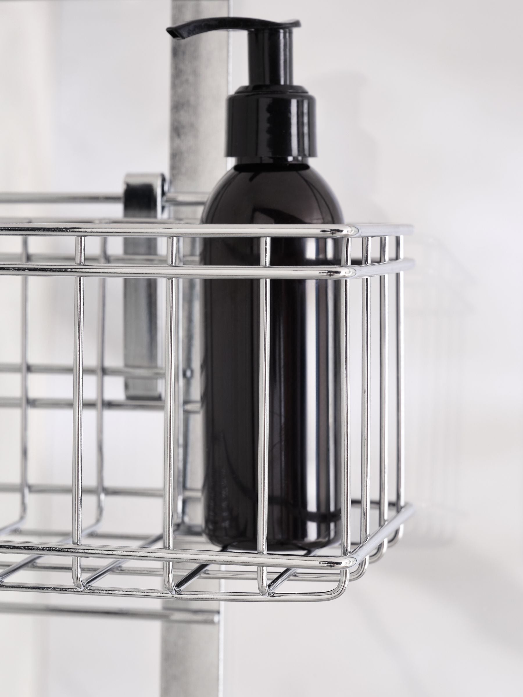 Black adjustable shelf shower caddy - British product