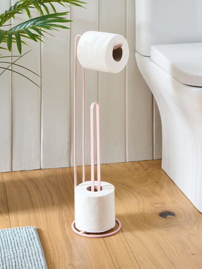 Porte-rouleau de papier toilette en fil rose