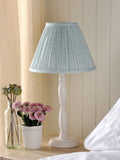 Laura Ashley Campion table lamp blue cotton shade, imported from the UK