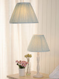 Laura Ashley Campion table lamp blue cotton shade, imported from the UK