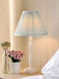 Laura Ashley Campion table lamp blue cotton shade, imported from the UK