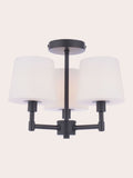 Laura Ashley Bayfield matt black semi flush ceiling light, imported from the UK