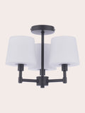 Laura Ashley Bayfield matt black semi flush ceiling light, imported from the UK