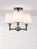 Laura Ashley Bayfield matt black semi flush ceiling light, imported from the UK