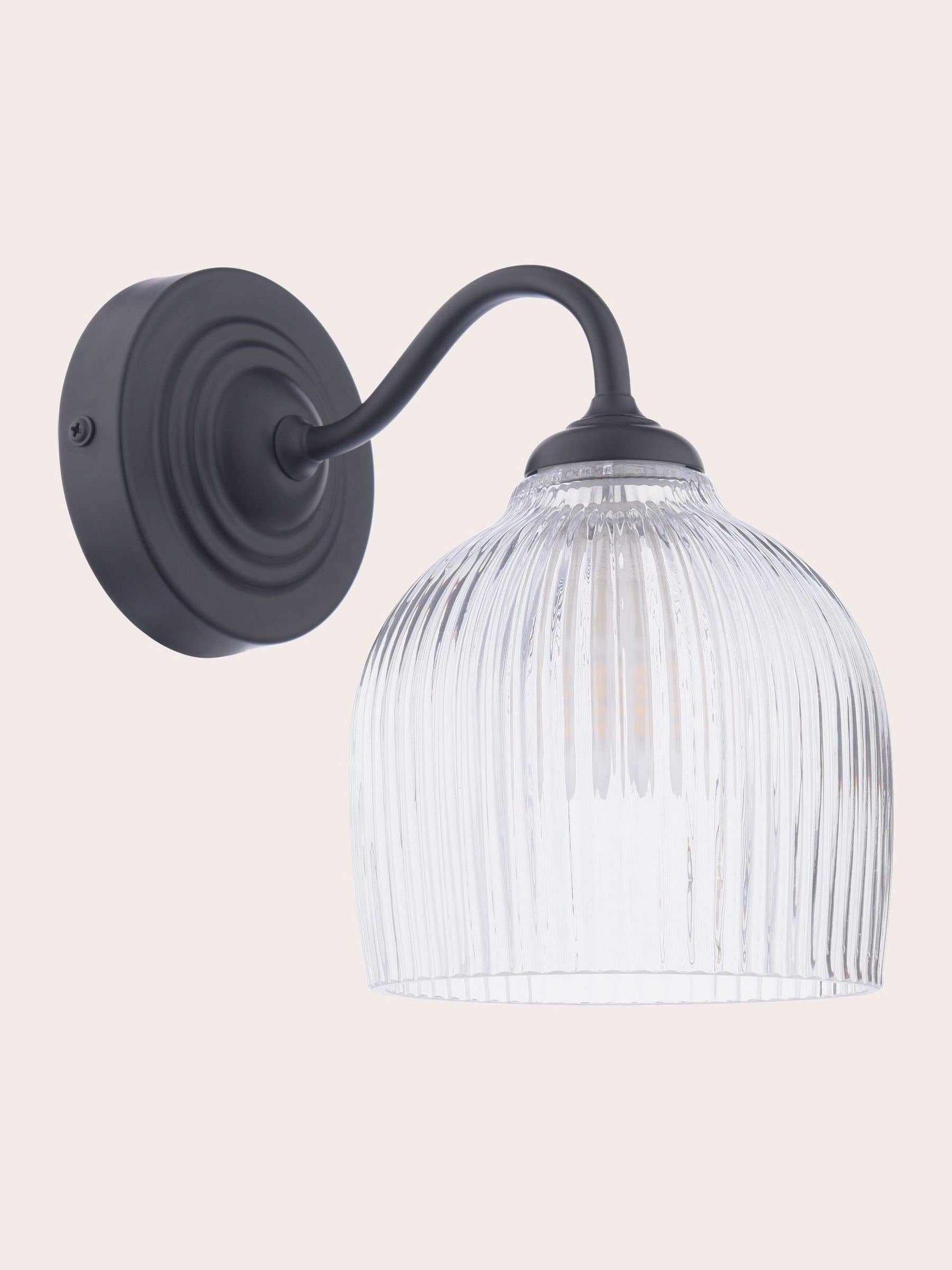 Laura Ashley Charissa wall light matt black IP44 - British product