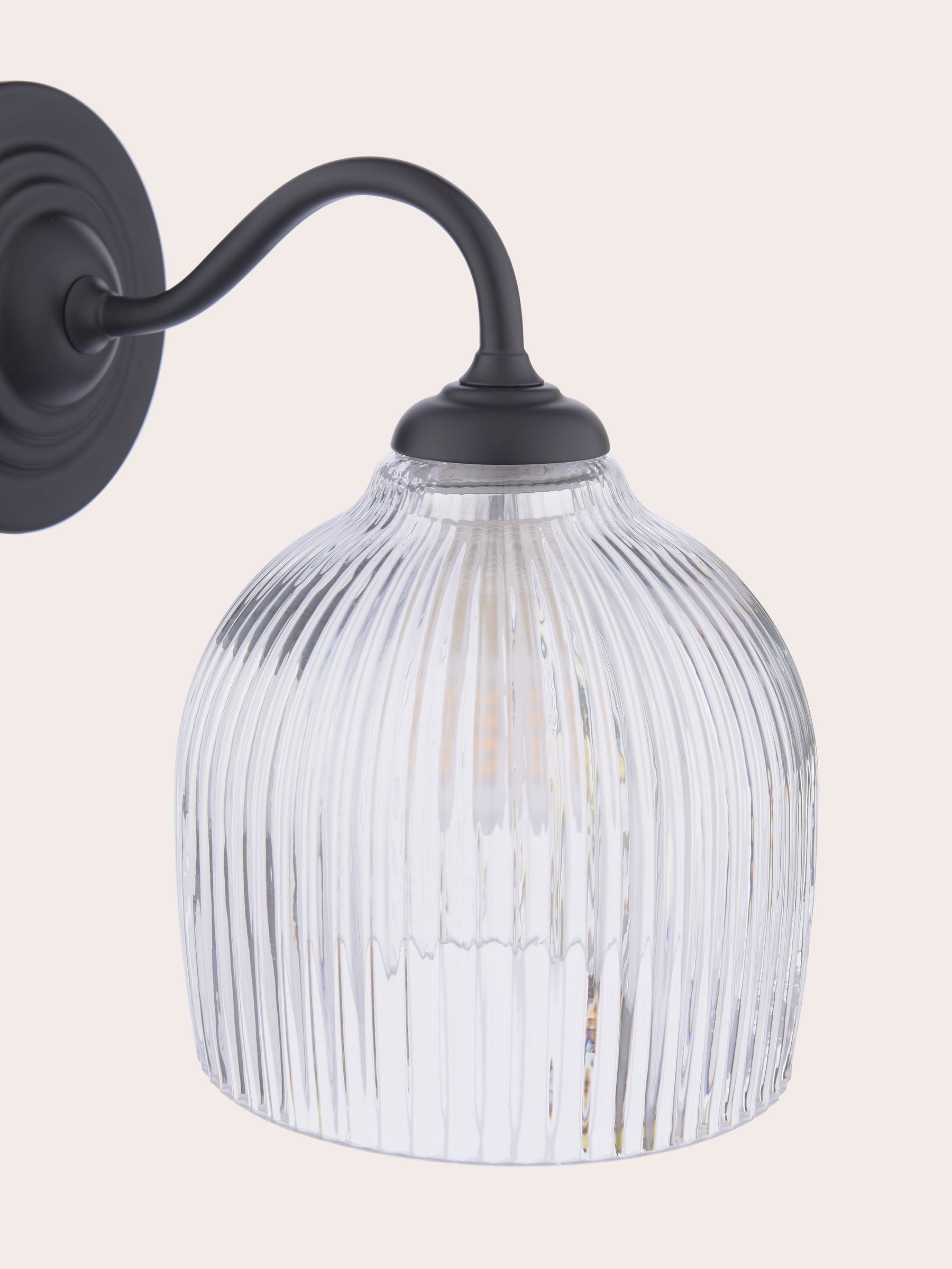 Laura Ashley Charissa wall light matt black IP44 - British product