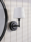 Laura Ashley Bayfield wall light matt black opal glass - British product