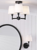 Laura Ashley Bayfield wall light matt black opal glass - British product