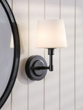 Laura Ashley Bayfield wall light matt black opal glass - British product