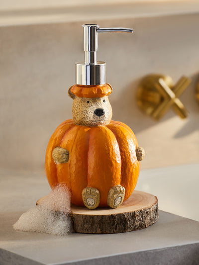 Next Orange Pumpkin Bertie Bear Soap Dispenser- Buy online at McGrocer