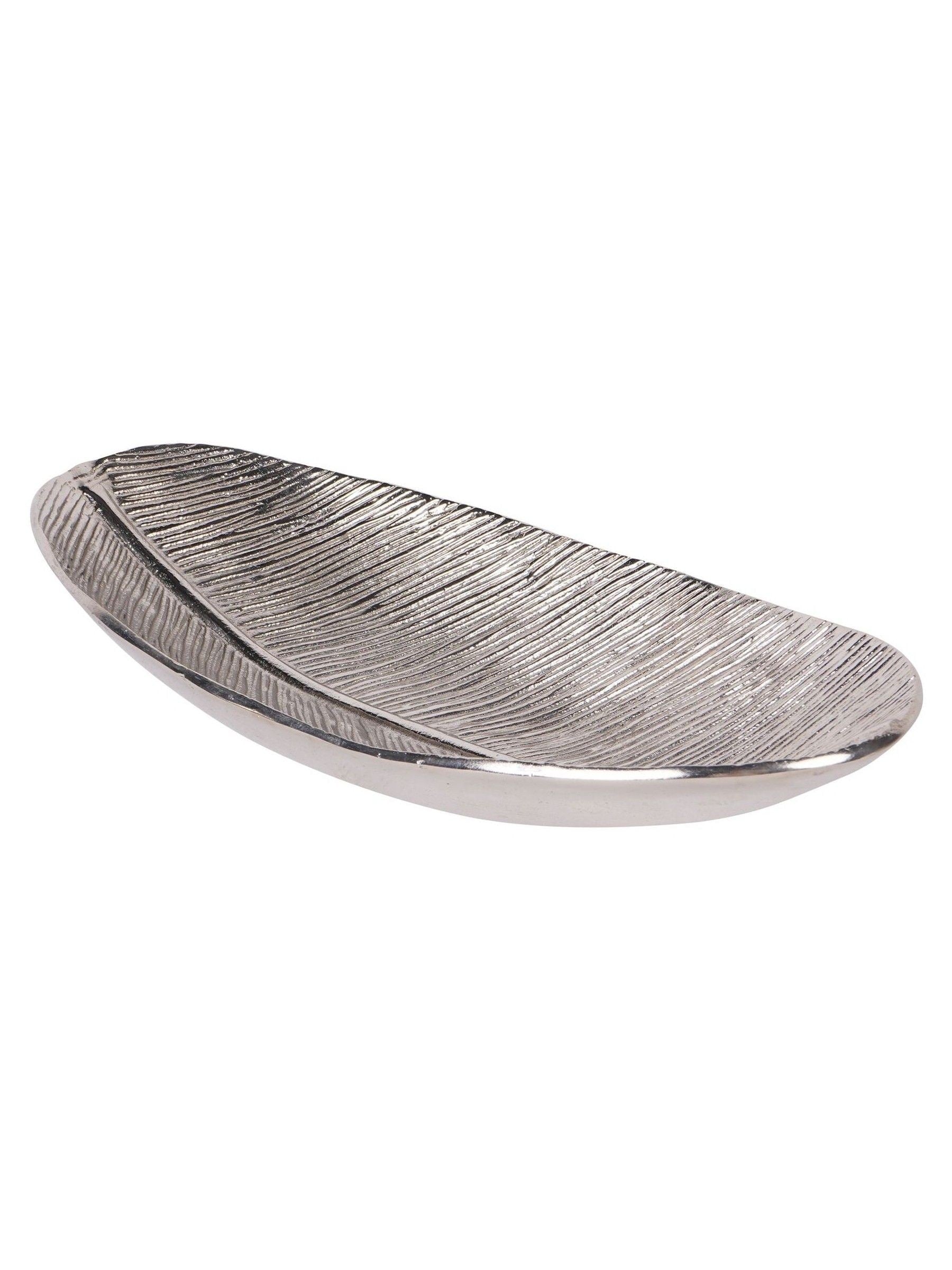 Laura Ashley Silver Albury Leaf Oval Bowl Large, UK version