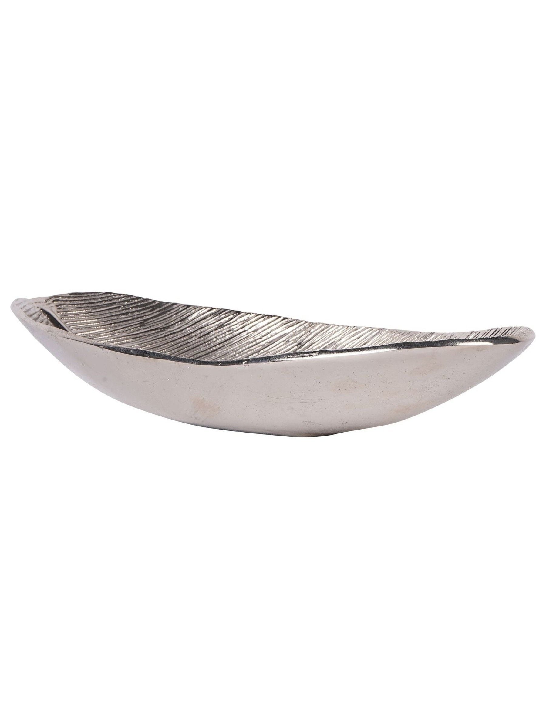 Laura Ashley Silver Albury Leaf Oval Bowl Large, UK version
