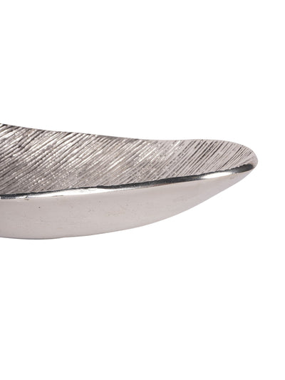 Neste Laura Ashley Silver Albury Leaf oval serveringsbolle Stor- Kjøp online hos McGrocer