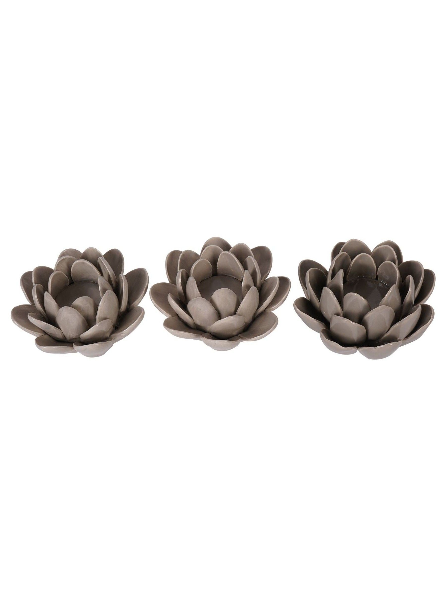 Laura Ashley Lotus Tea Light Holder Set of 3, imported from the UK