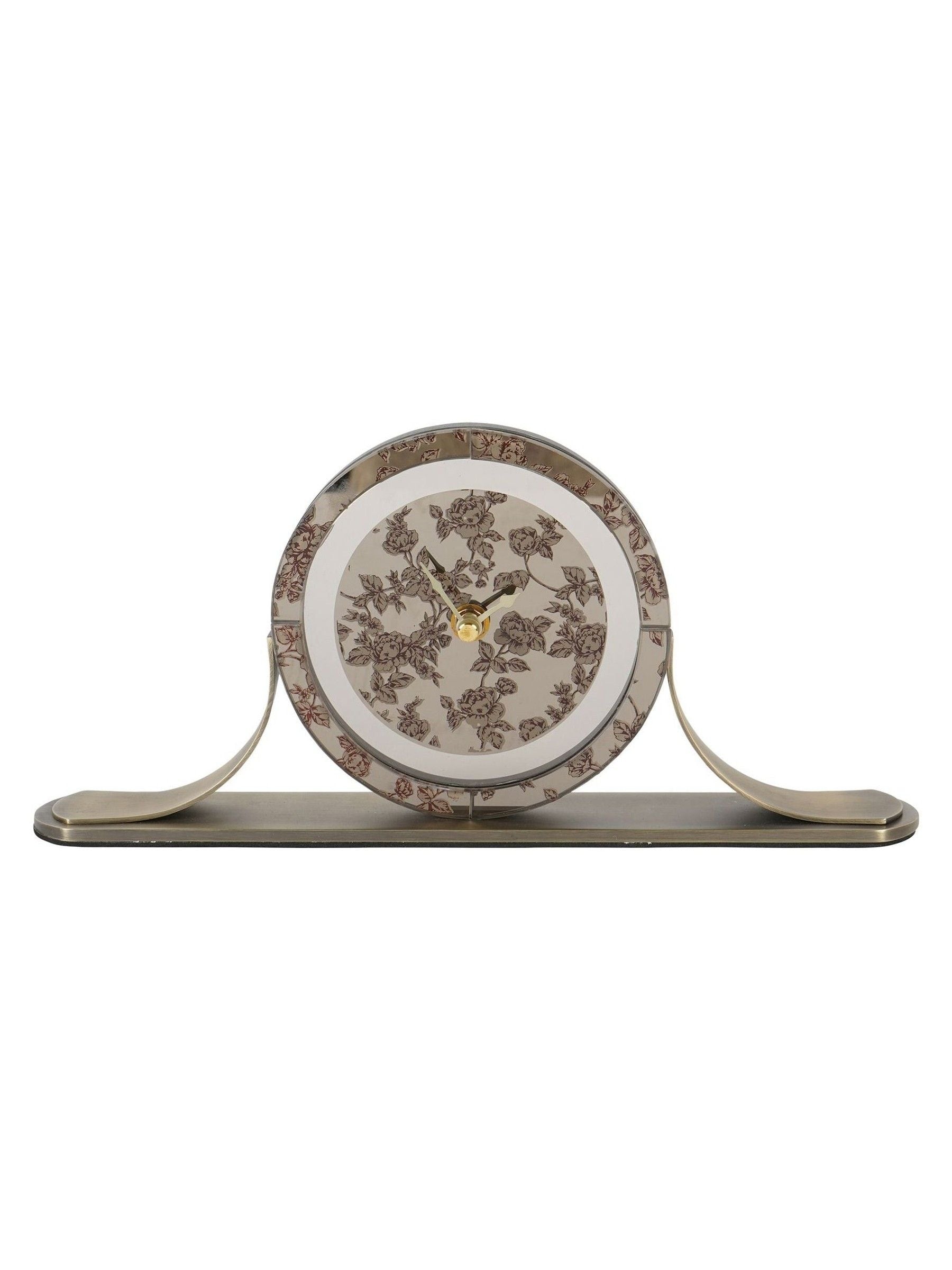 Laura Ashley Smoked Pollington Rose mantel clock 15cm x 32cm x 5cm, UK version
