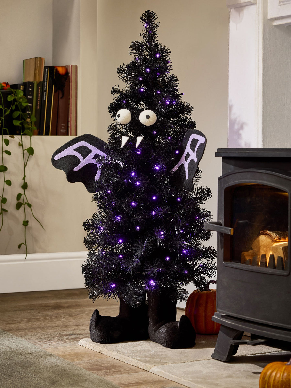 Black 3ft Light-Up Halloween Bat Tree