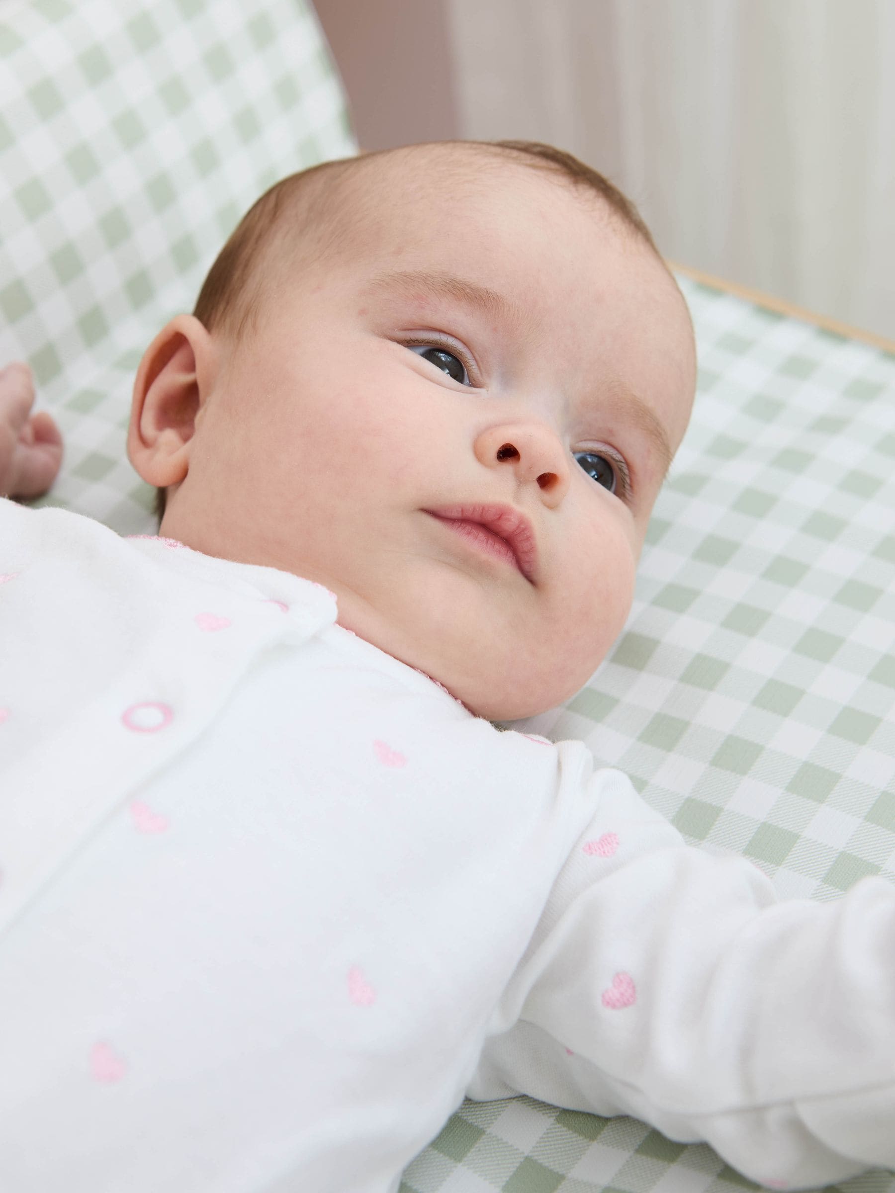 JoJo Maman Bébé green gingham changing mat, imported from the UK