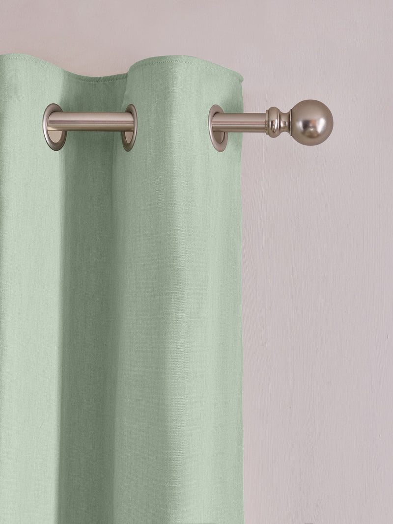 Green Pale Sage Blackout/Thermal Cotton Eyelet Curtains