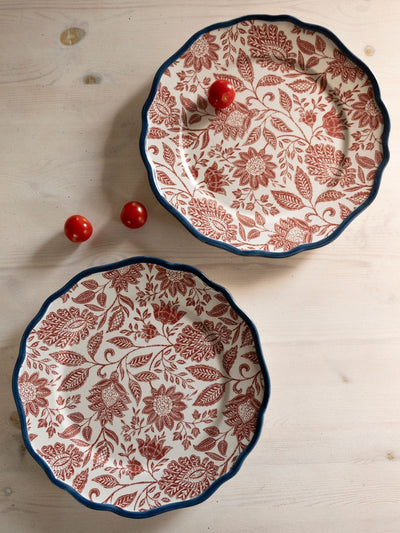 Next Laura Ashley Hedingham Terracotta Scalloped Dinner Plates Set of 2 27cm- Buy online at McGrocer