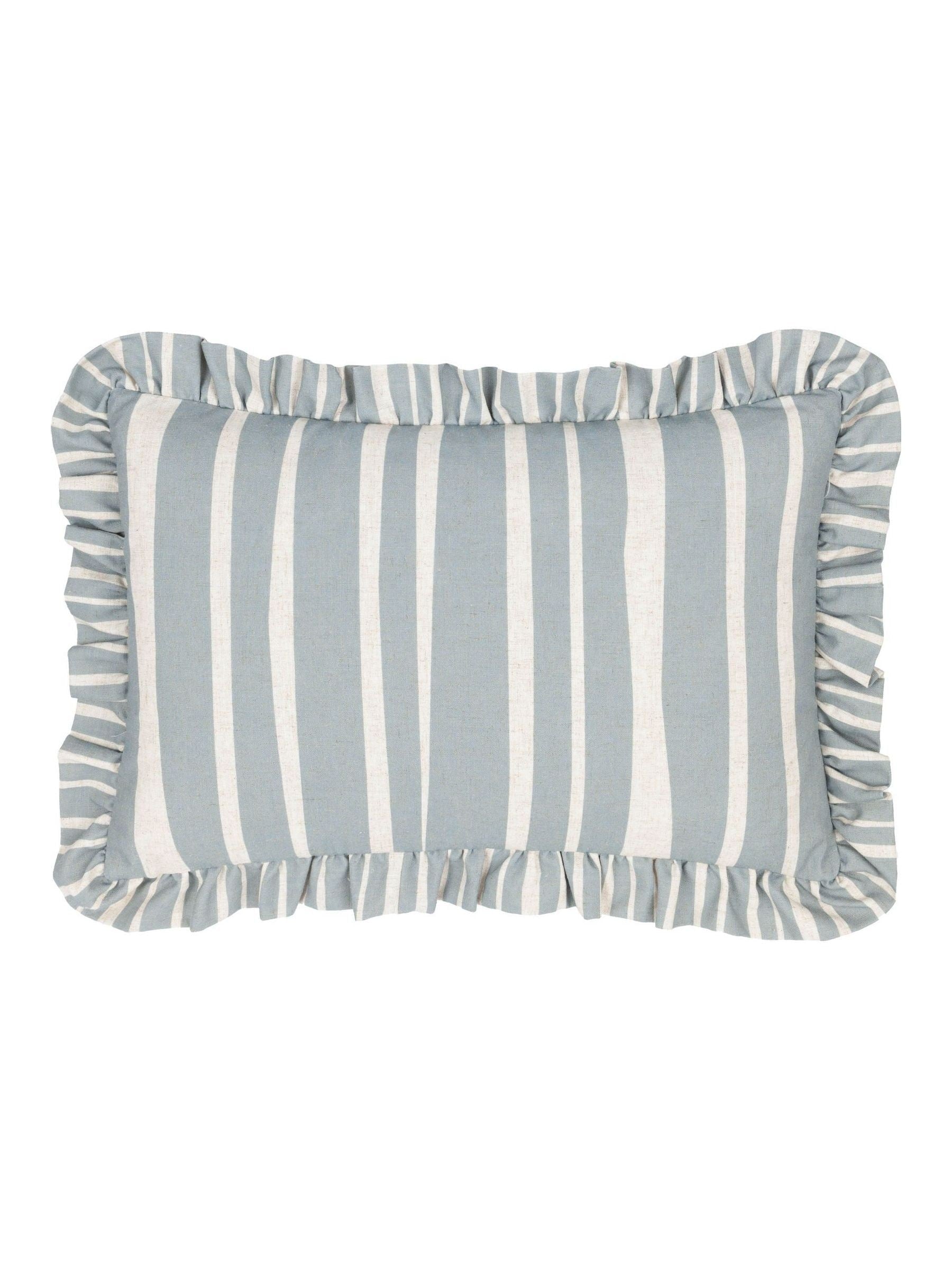 Furn Linen Blue Carmon Stripe cushion - British product