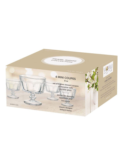 Neste Artland Sett med 4 Klare Perle Rygger Mini Trifliboller Glass Dessertboller 9,5 cm - Kjøp online hos McGrocer