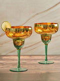 Artland gold fiesta margarita glasses set of 2, imported from the UK