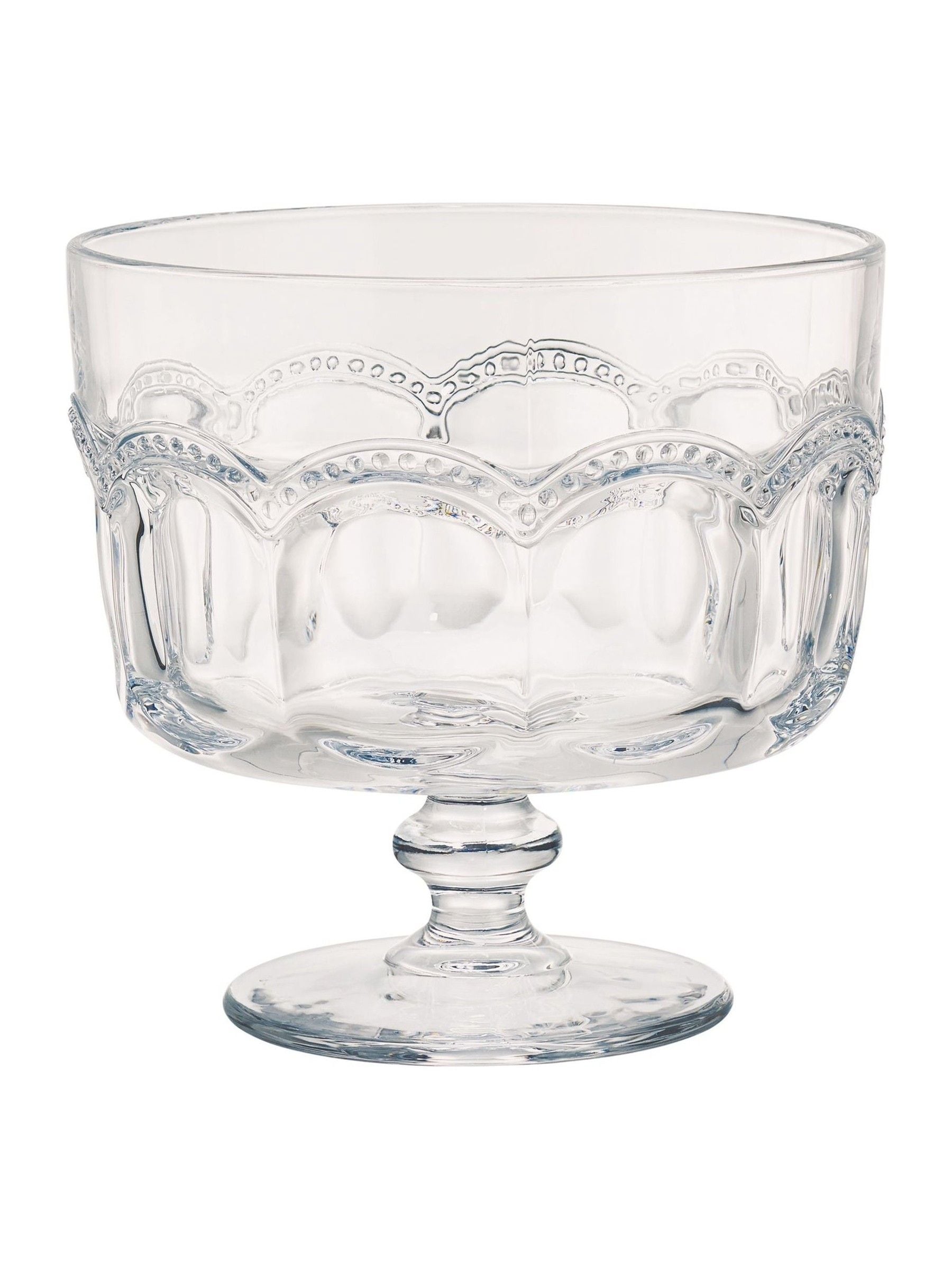 Artland Clear Pearl Ridge glass trifle bowl 19cm - British product