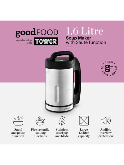 Good Food Schwarzer Suppenbereiter mit Sautierfunktion