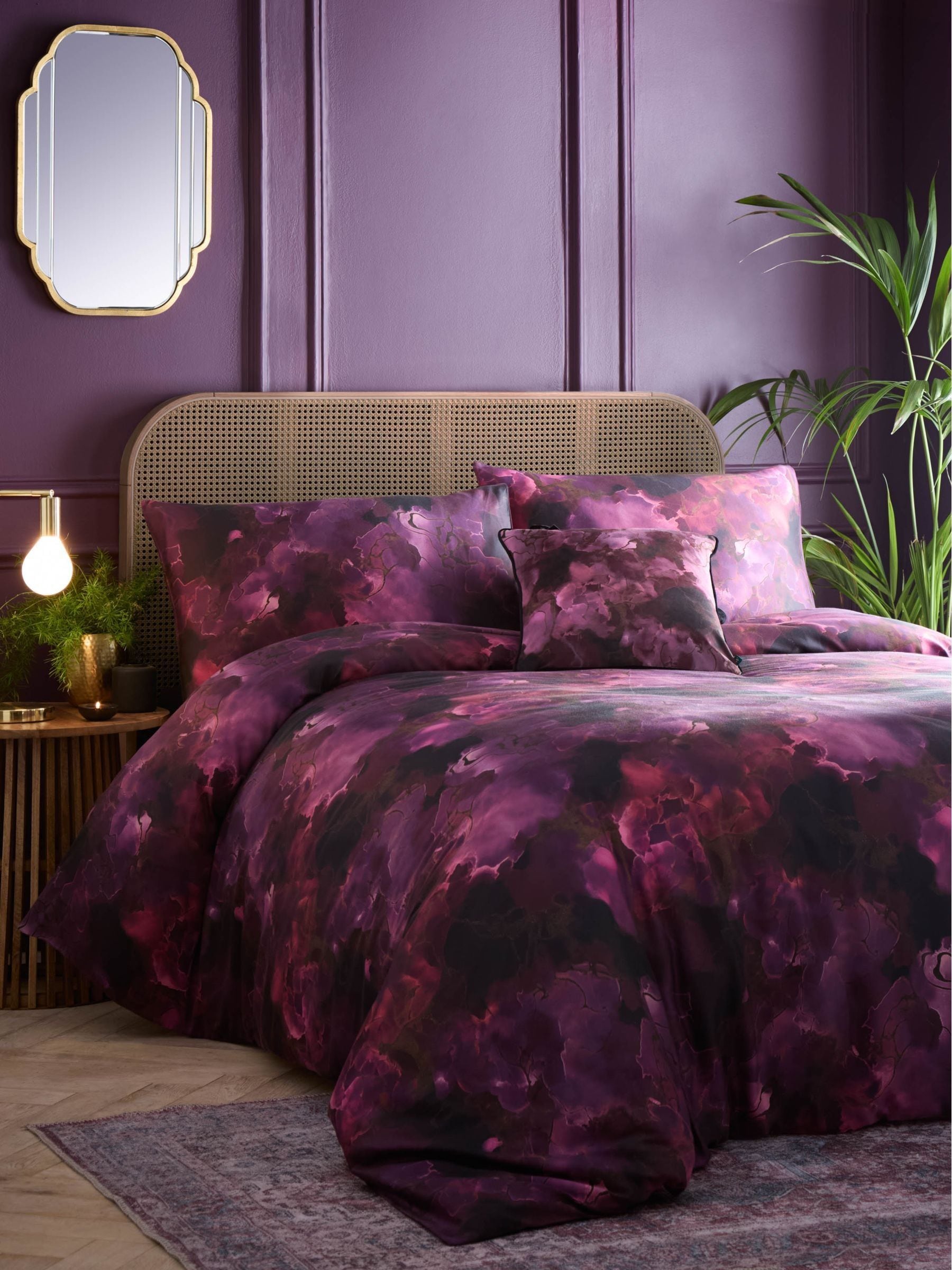 Wylder Amethyst 100% Cotton Marble Duvet Set