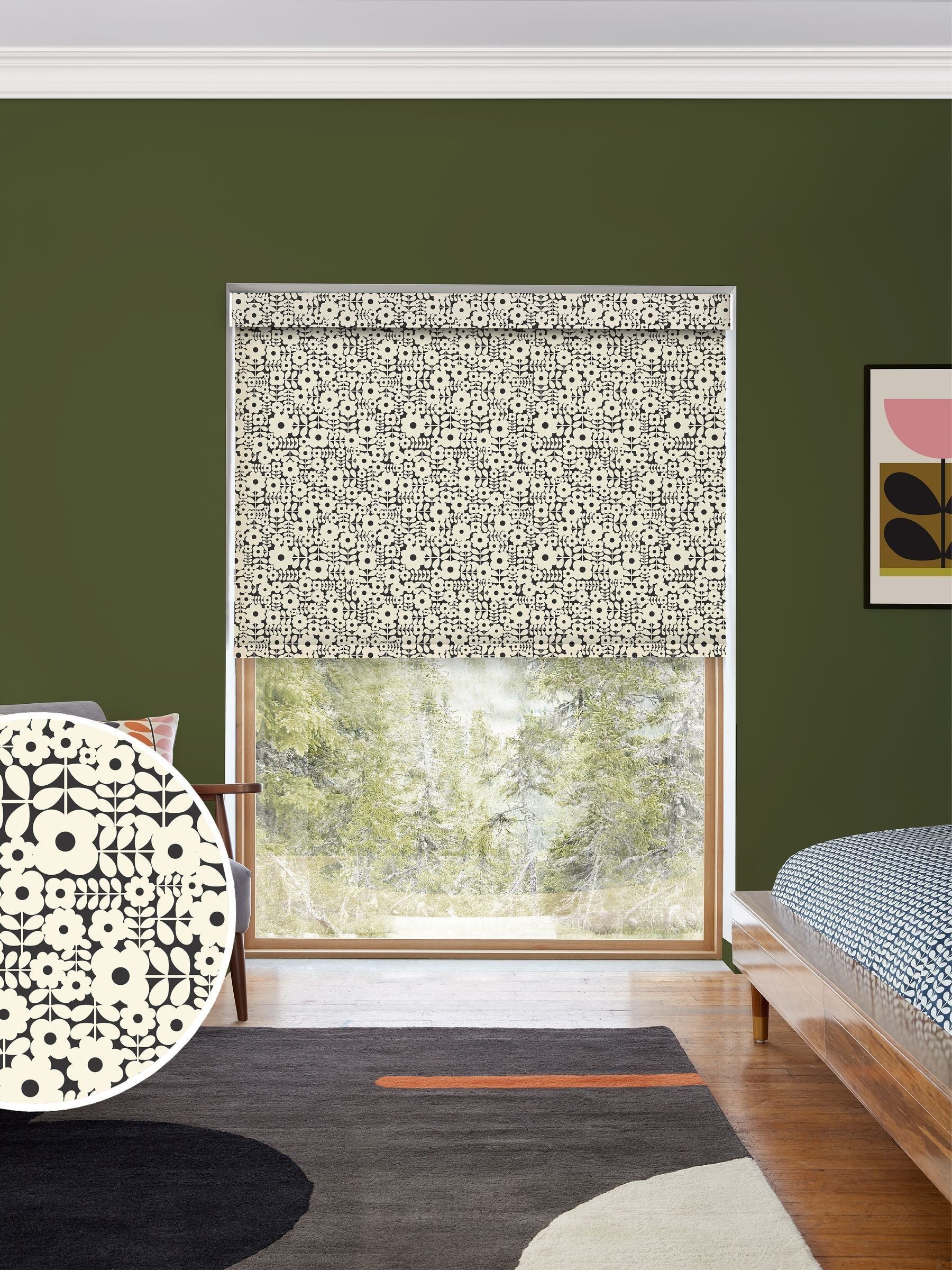 Orla Kiely roller blind Vintage Lace Criss-Cross, UK version