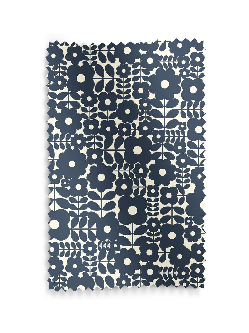 Orla Kiely navy blue Criss-Cross Stem roller blind, made to measure, UK version