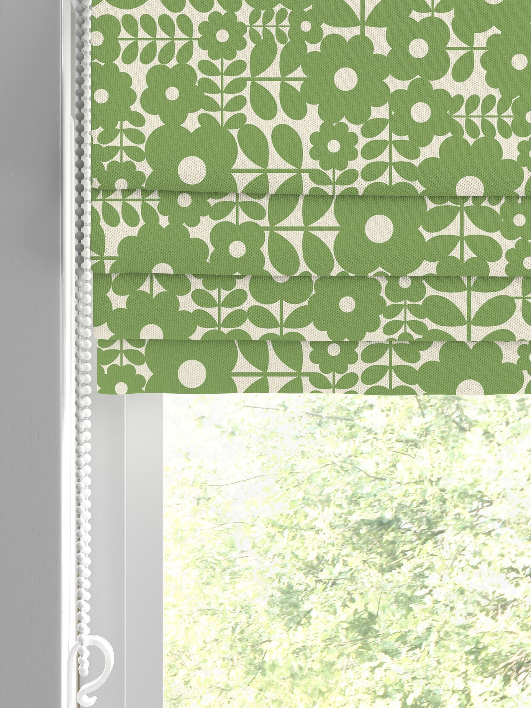 Orla Kiely Basil Green Criss Cross Stem roman blind (British brand)